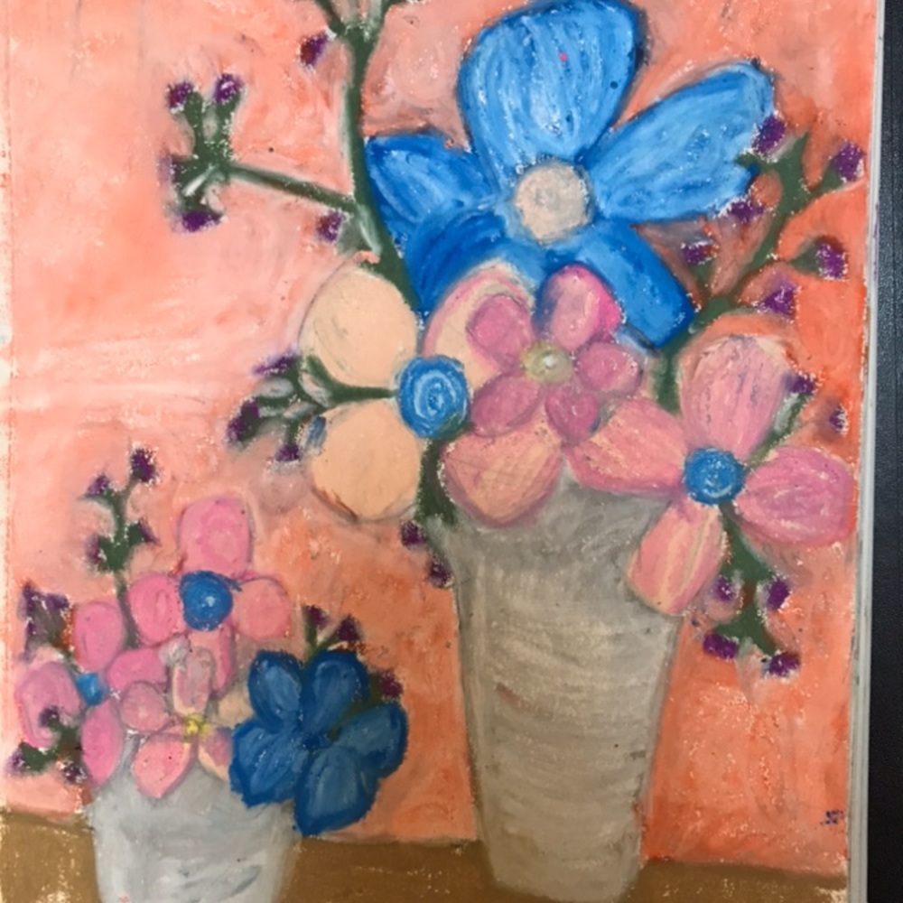 Original artwork, medium is cray pa’s  8.5x11” can be framed for additional cost